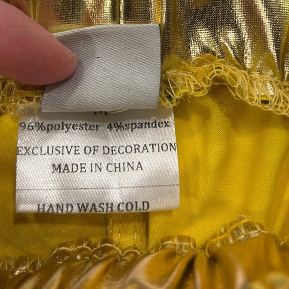 New Year's Outfit with Shirt, Bell Bottom Gold Pants, Bow, Size 3T - Picture 7 of 9